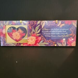 Hallmark Floral Heart Picture Frame 8.5x3" Love Quote Made in USA